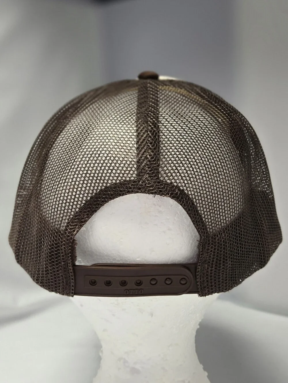 Otto Trucker Hat Western Boot Stitch Embroidered Design SnapBack Brown Mesh New